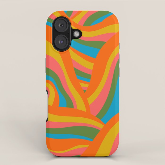 Retro 70s Psychedelic Abstract Pattern iPhone Case Gallery Image 1