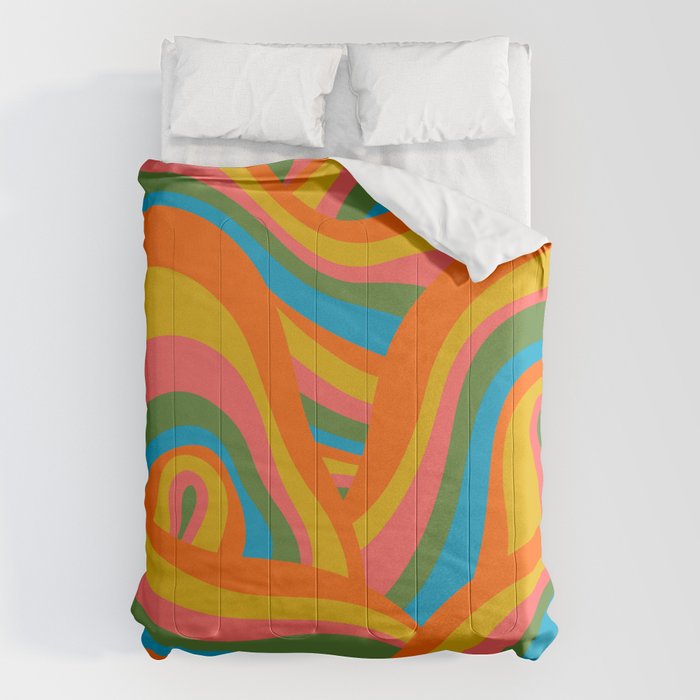 Retro 70s Psychedelic Abstract Pattern Comforter Gallery Image 6