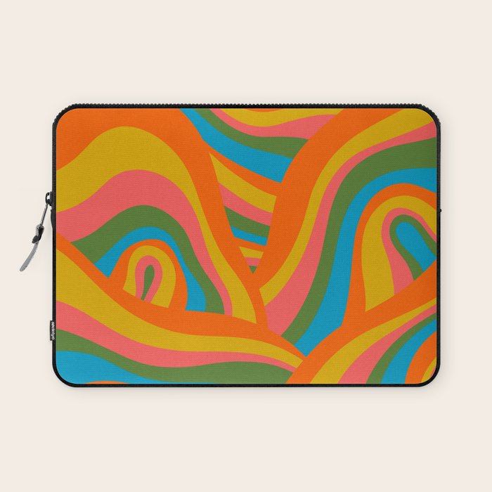 Retro 70s Psychedelic Abstract Pattern Laptop Sleeve Gallery Image 1