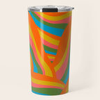 Retro 70s Psychedelic Abstract Pattern Travel Mug Gallery Image 1