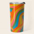 Retro 70s Psychedelic Abstract Pattern Travel Mug Gallery Image 2