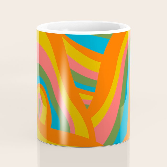 Retro 70s Psychedelic Abstract Pattern Coffee Mug Gallery Image 4