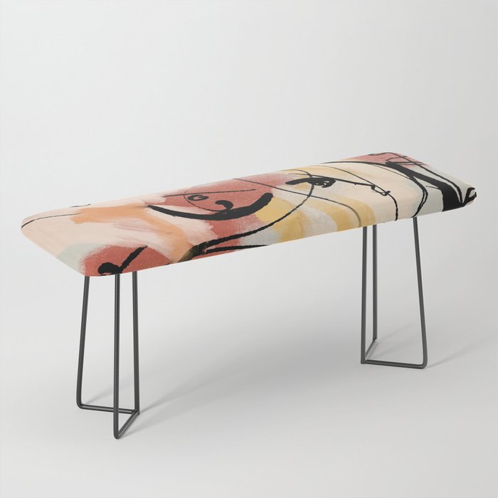 Abstract Female Figure Line Art Bench Gallery Image 1