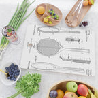 Tennis Racket Patent - Tennis Lover Coach Player Fan Art - White Cutting Board Gallery Image 2