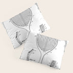 Tennis Racket Patent - Tennis Lover Coach Player Fan Art - White Pillow Sham Gallery Image 3