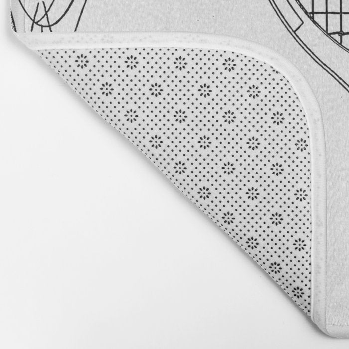 Tennis Racket Patent - Tennis Lover Coach Player Fan Art - White Bath Mat Gallery Image 2