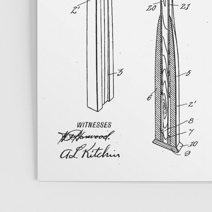 Tennis Racket Patent - Tennis Lover Coach Player Fan Art - White Poster Gallery Image 3