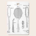 Tennis Racket Patent - Tennis Lover Coach Player Fan Art - White Cutting Board Gallery Image 1