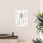 Tennis Racket Patent - Tennis Lover Coach Player Fan Art - White Poster Gallery Image 2