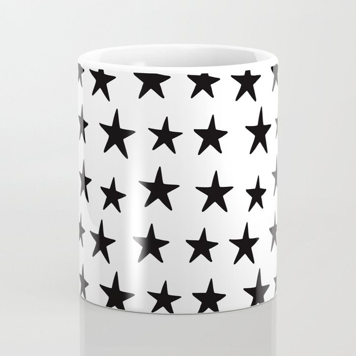 Star Pattern Black On White Coffee Mug Gallery Image 4