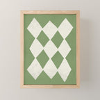 Diamond Pattern Abstract - Green Mini Art Print Gallery Image 1