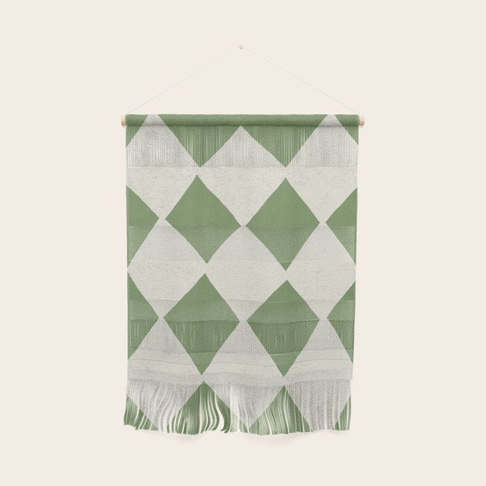 Diamond Pattern Abstract - Green Wall Hanging Gallery Image 1