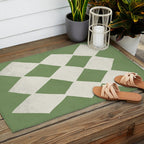Diamond Pattern Abstract - Green Outdoor Rug Gallery Image 2
