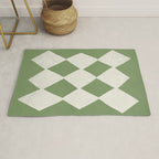 Diamond Pattern Abstract - Green Rug Gallery Image 1