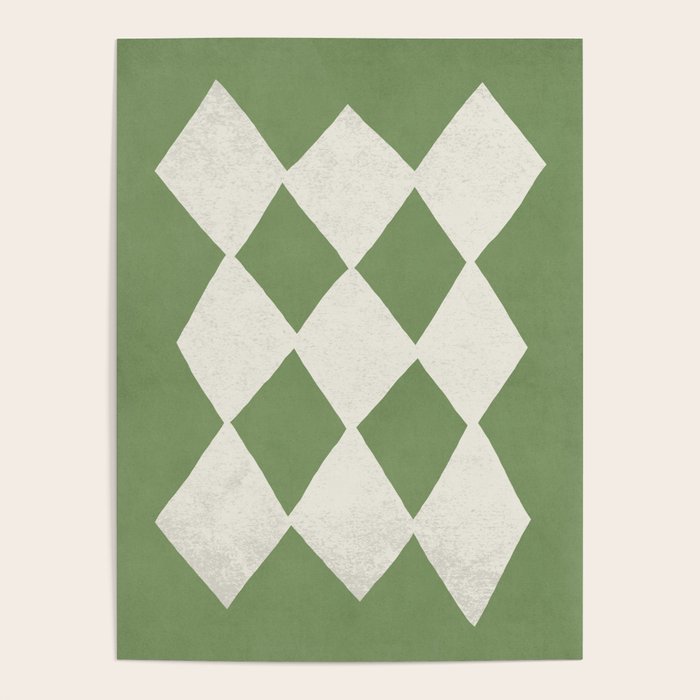 Diamond Pattern Abstract - Green Poster Gallery Image 1