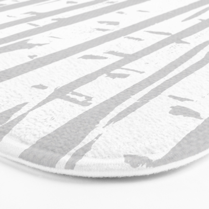 Woodcut Birches Grey Bath Mat Gallery Image 3