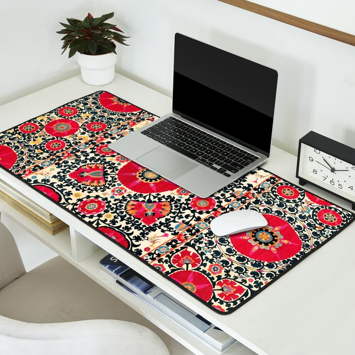 Shakhrisyabz Suzani Uzbek Embroidery Print Desk Mat Gallery Image 2