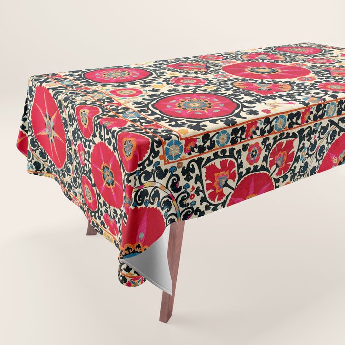 Shakhrisyabz Suzani Uzbek Embroidery Print Tablecloth Gallery Image 1
