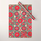 Shakhrisyabz Suzani Uzbek Embroidery Print Wrapping Paper Gallery Image 1