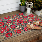 Shakhrisyabz Suzani Uzbek Embroidery Print Outdoor Rug Gallery Image 2