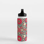 Shakhrisyabz Suzani Uzbek Embroidery Print Water Bottle Gallery Image 3