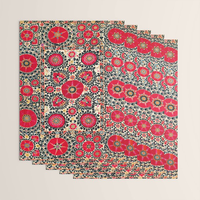 Shakhrisyabz Suzani Uzbek Embroidery Print Wrapping Paper Gallery Image 3