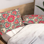 Shakhrisyabz Suzani Uzbek Embroidery Print Pillow Sham Gallery Image 2