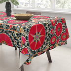 Shakhrisyabz Suzani Uzbek Embroidery Print Tablecloth Gallery Image 3