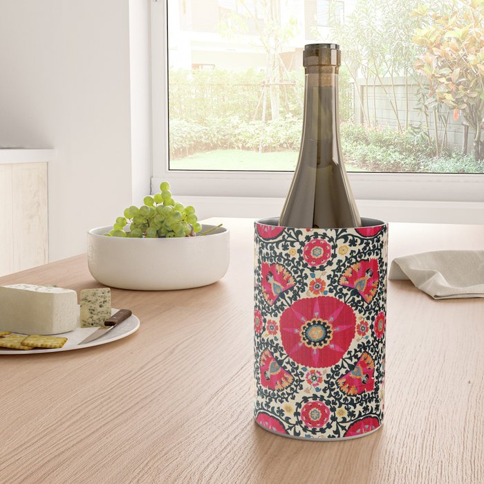 Shakhrisyabz Suzani Uzbek Embroidery Print Wine Chiller Gallery Image 4