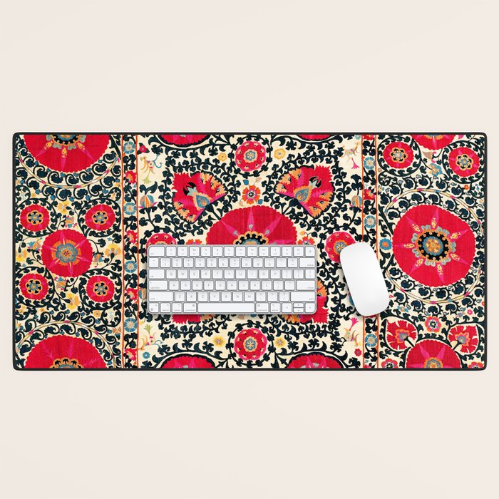 Shakhrisyabz Suzani Uzbek Embroidery Print Desk Mat Gallery Image 1