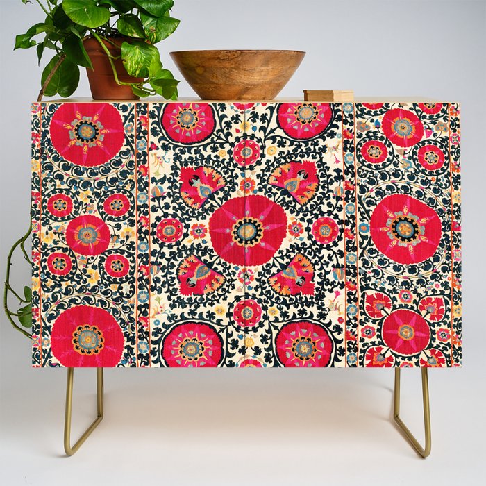 Shakhrisyabz Suzani Uzbek Embroidery Print Credenza Gallery Image 1