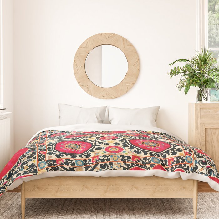 Shakhrisyabz Suzani Uzbek Embroidery Print Duvet Cover Gallery Image 3