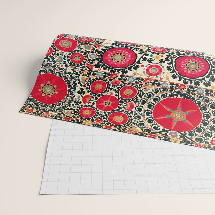 Shakhrisyabz Suzani Uzbek Embroidery Print Wrapping Paper Gallery Image 2