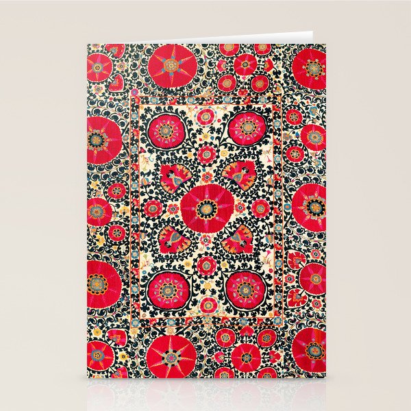 Shakhrisyabz Suzani Uzbek Embroidery Print Stationery Card Gallery Image 2
