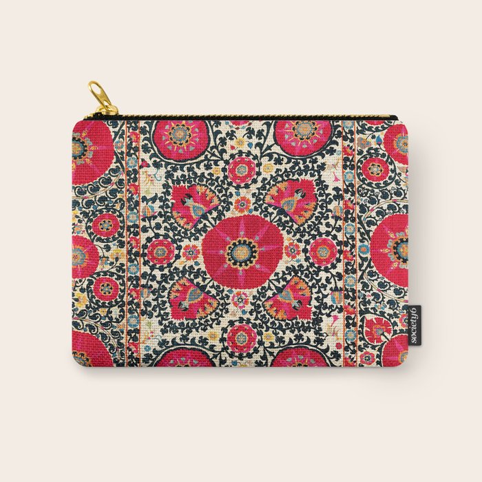 Shakhrisyabz Suzani Uzbek Embroidery Print Carry All Pouch Gallery Image 1