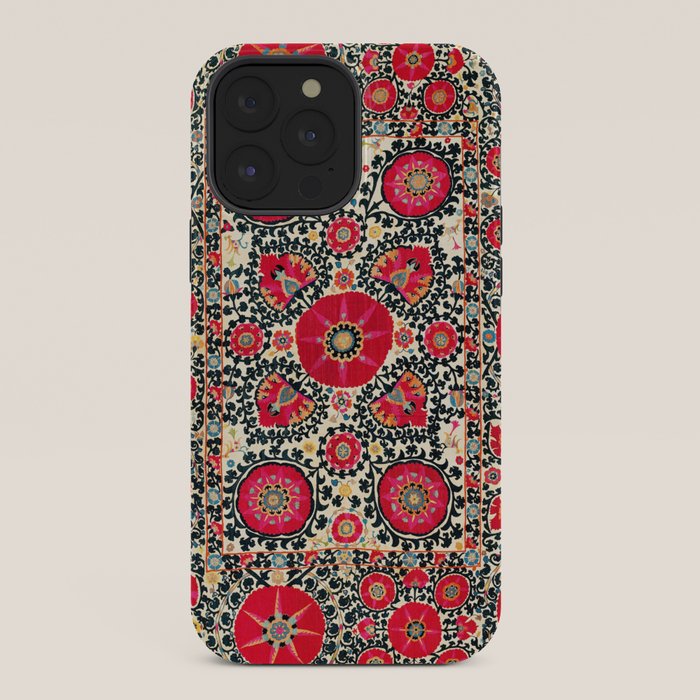 Shakhrisyabz Suzani Uzbek Embroidery Print iPhone Case Gallery Image 36