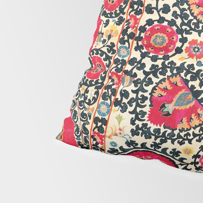 Shakhrisyabz Suzani Uzbek Embroidery Print Pillow Sham Gallery Image 4