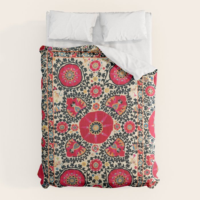 Shakhrisyabz Suzani Uzbek Embroidery Print Duvet Cover Gallery Image 1