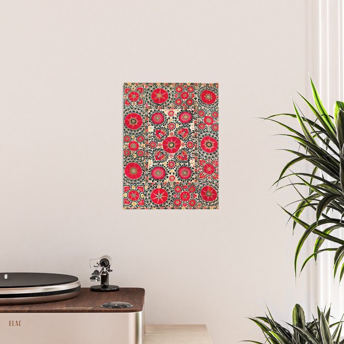 Shakhrisyabz Suzani Uzbek Embroidery Print Poster Gallery Image 2