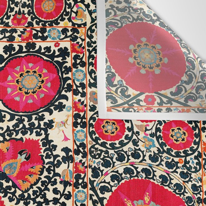 Shakhrisyabz Suzani Uzbek Embroidery Print Wall Tapestry Gallery Image 3