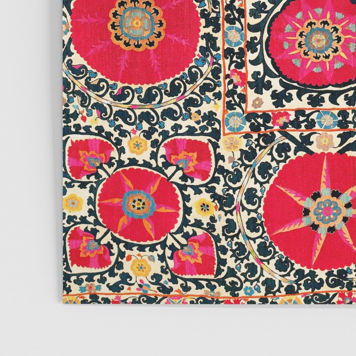 Shakhrisyabz Suzani Uzbek Embroidery Print Poster Gallery Image 3