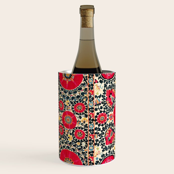 Shakhrisyabz Suzani Uzbek Embroidery Print Wine Chiller Gallery Image 2
