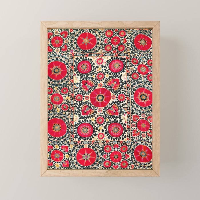 Shakhrisyabz Suzani Uzbek Embroidery Print Mini Art Print Gallery Image 1