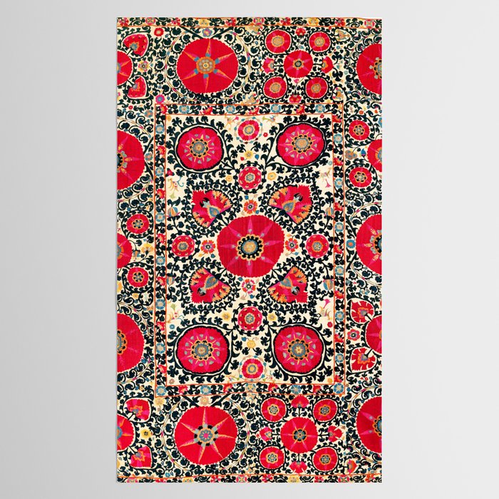 Shakhrisyabz Suzani Uzbek Embroidery Print Tablecloth Gallery Image 2