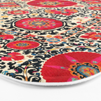 Shakhrisyabz Suzani Uzbek Embroidery Print Bath Mat Gallery Image 3