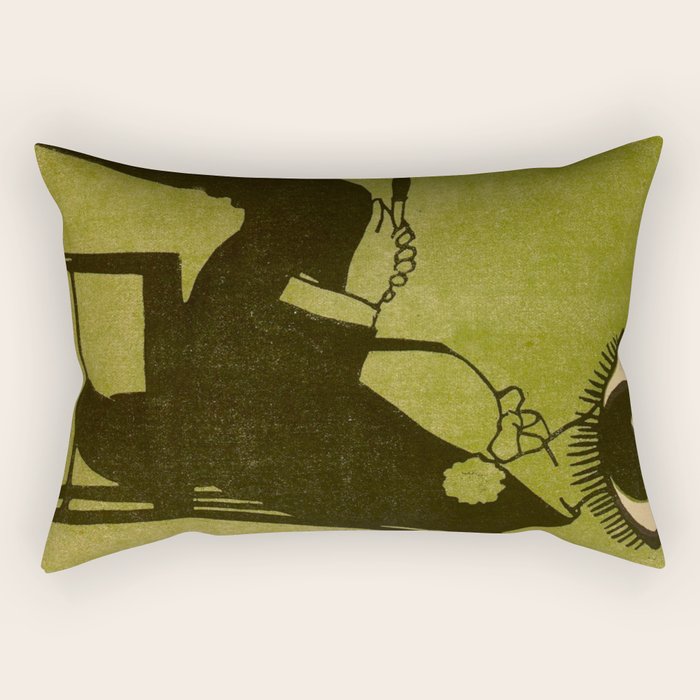 Green Eye Suit Man - Le Temoin Rectangular Pillow Gallery Image 2