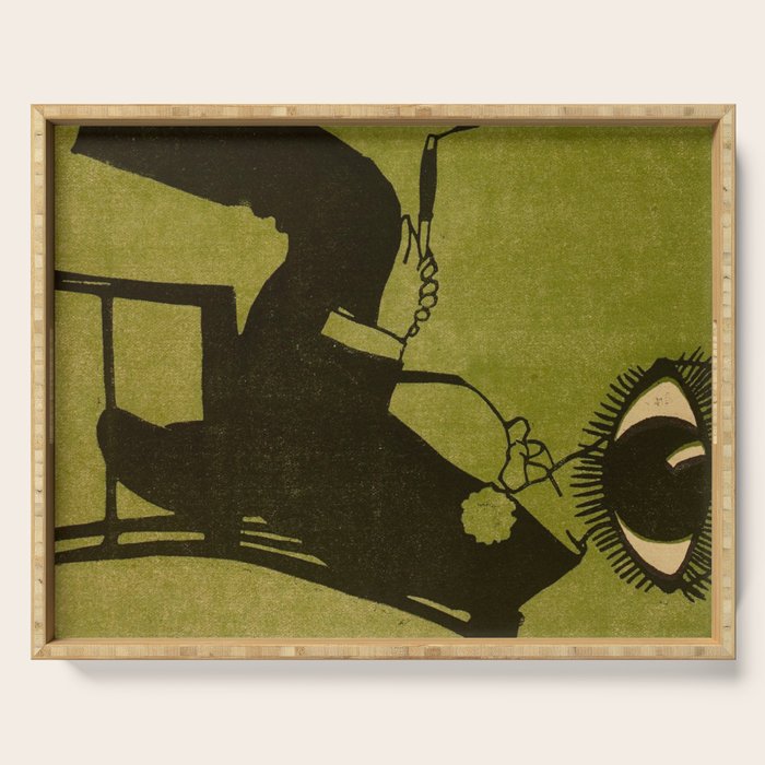 Green Eye Suit Man - Le Temoin Serving Tray Gallery Image 1