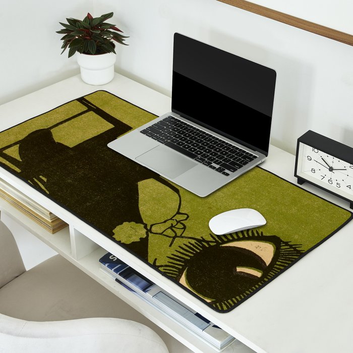 Green Eye Suit Man - Le Temoin Desk Mat Gallery Image 2
