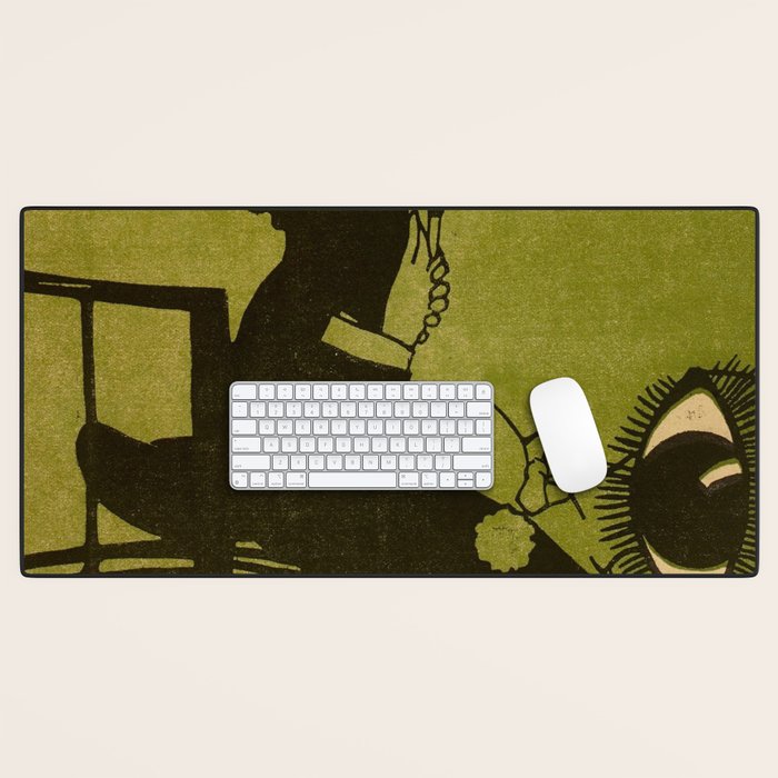 Green Eye Suit Man - Le Temoin Desk Mat Gallery Image 1