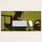 Green Eye Suit Man - Le Temoin Desk Mat Gallery Image 1